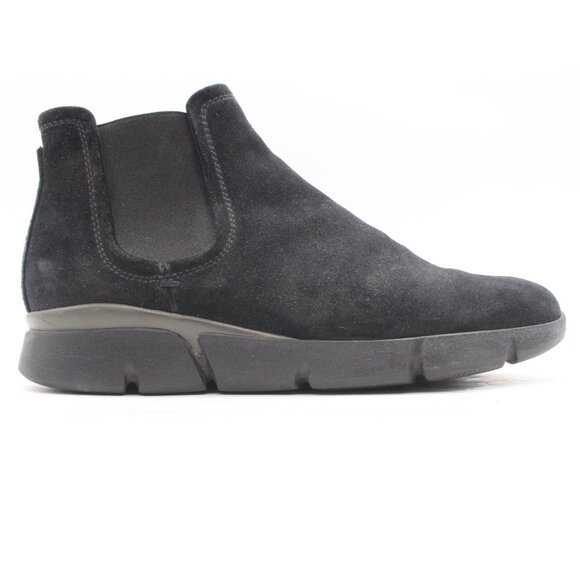 Santoni Chelsea Ankle Boots Mens Size UK 7 Black suede Leather Pull on Shoes main image 11